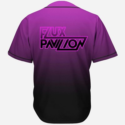 Custom Name - Flux pavilion purple gradient rave Baseball Jersey for EDM