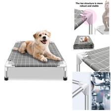 Elevated Pet Bed for Small Dogs - Chic Design  Strong Support 6" High 