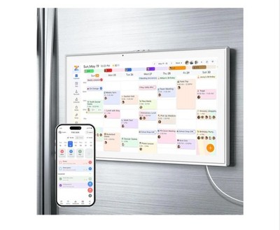 15.6 Inch Smart Touch Screen Digital Calendar, White | Free APP, Magnetic Fri...