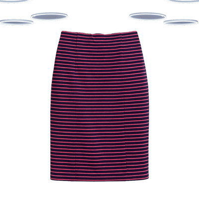 Ex Fat Face Damen Bleistiftrock - Streifen Struktur Navy Mix