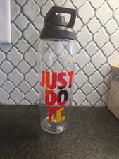 NIKE Just Do It Hypercharge Chug 32oz Water Bottle Twist Cap, BPA Free, Clear