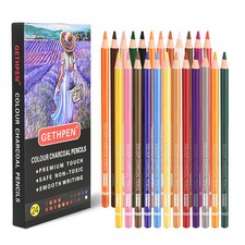Charcoal Pencils for Drawing,Set of 24 Colors Pastel Colored Pencils,Skin Ton...
