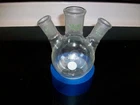 PYREX 500 ML ROUND BOTTOM 3-NECK LAB DISTILLING FLASK 34/45, 24/40 FREE SHIPPING