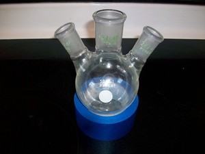 PYREX 500 ML ROUND BOTTOM 3-NECK LAB DISTILLING FLASK 34/45, 24/40 FREE SHIPPING