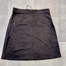 Chocolate Brown Faux Suede Mini Skirt Pull On Medium Western Boho Festival NWT