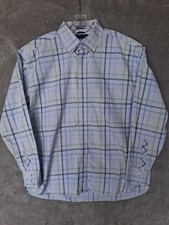 Tommy Hilfiger Shirt Mens Size XL Check Button Up Long Sleeve 80's 2 Ply Cotton