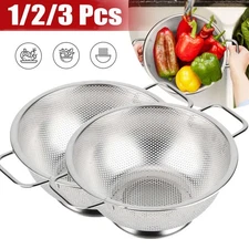 Stainless Steel Kitchen Bowl Drainer Vegetable Sieve Colander Fine Mesh Strainer