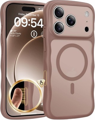 iPhone 17 Pro Max Case for Women Girl, Wave Phone Case, Desert Brown 6.9''