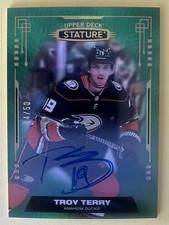 2021-22 Upper Deck Stature Green Auto Troy Terry /50 #56 Anaheim Ducks