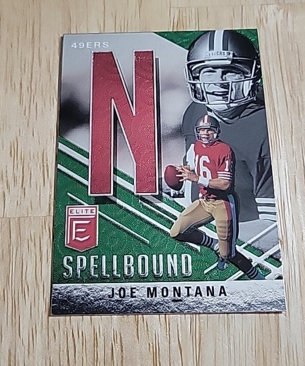 2021 Donruss Elite JOE MONTANA Spellbound Green "N" #S-N San Francisco 49ers