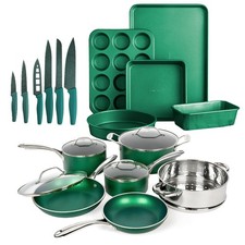Granitestone Diamond Emerald Nonstick Pots and Pans 21 Pc Kitchen Cook/Bakeware