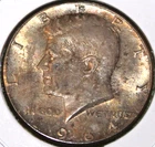 1964 Kennedy Half Dollar - Uncirculated With Heavy Obverse Toning