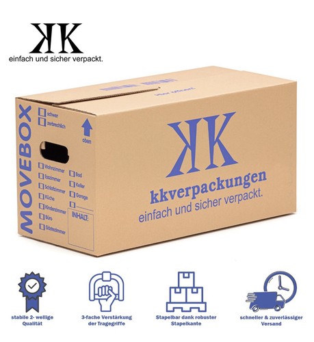 MOVEBOX Umzugskartons 50 stk 2-wellig profi Umzugskisten doppelter Boden