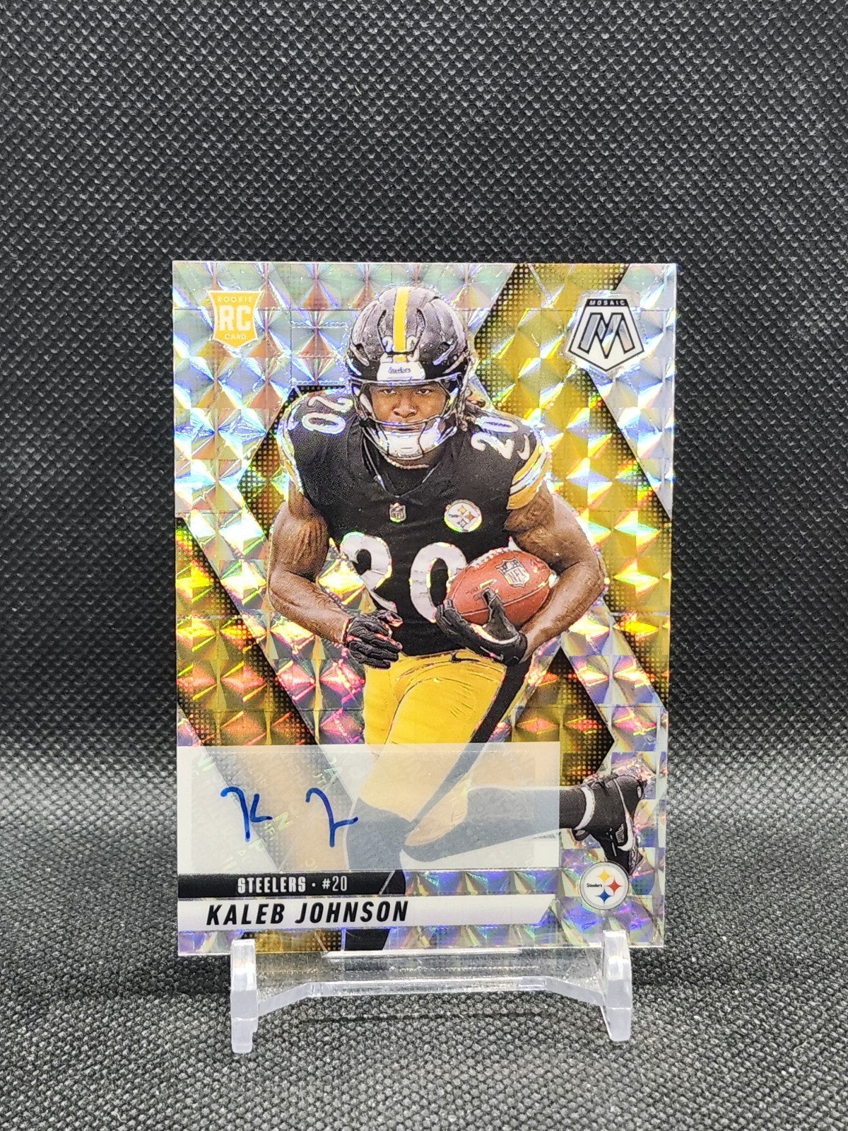 798@ 2025 Panini Mosaic NFL Kaleb Johnson #315 Mosaic Prizm Auto RC - Steelers
