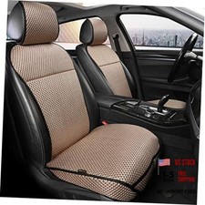 Luxury Breathable Car Seat Cover Fit Four Seasons, Universal Front Beige-2PCS
