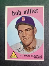 1959 Topps Baseball Bob Miller St. Louis Cardinals Card #379