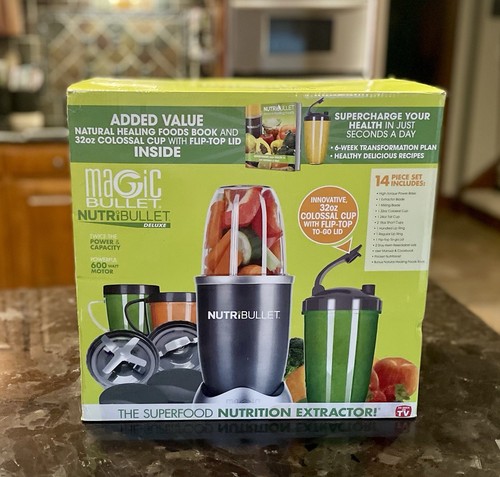 Magic Bullet NutriBullet Deluxe 14 Piece Set 600 Watt Motor Item #NBR-1401M -NEW