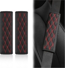 2pcs Car Seat Belt Cover Pads Leather Seatbelt Covers Protec Color Blackred 2pcs Car Seat Belt Cover Pads Leather Seatbelt Covers Protec Color Blackred