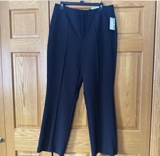 Nine West Woman's Black Dress Pants NWT Sz 16 Wide Leg High Rise 