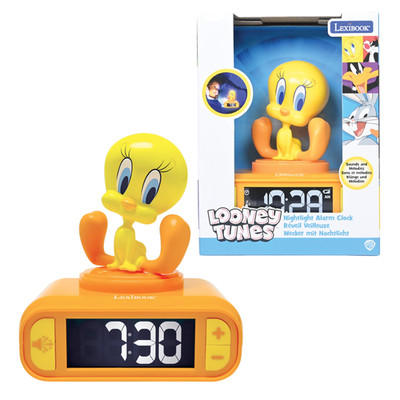 Lexibook Tweety Tweety Night Light Alarm Clock Sounds And Melodies Backlit Lcd