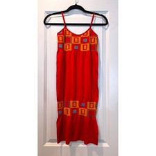 Red Geometric Square Print Bodycon Mini Dress Spaghetti Strap One Size YD031
