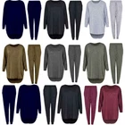 Women 2 piece Tracksuit High Low Casual Loungewear Plus Size Top&Bottoms Set UK