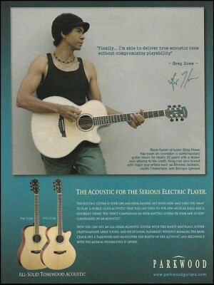 Greg Howe 2004 Parkwood PW370M Tonewood acoustic guitar advertisement ad print