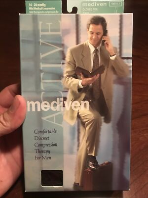 Mediven 16-20 mmhg Mild Medical Compression Calf Socks, Size Large Black