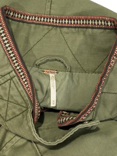Free People Flight Line Bomber Jacket Army Green Sz M Military Utility Aztec EUC - Picture 21 of 22