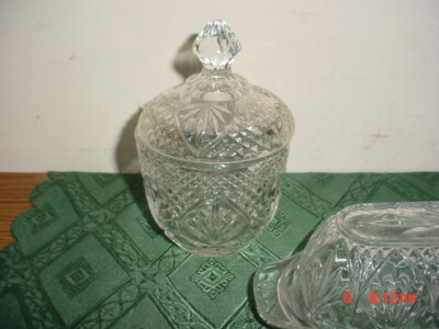 3-PC Cristal d'Arques CRYSTAL CREAM/SUGAR BOWL WITH LID/BEAUTIFUL/CLEARANCE