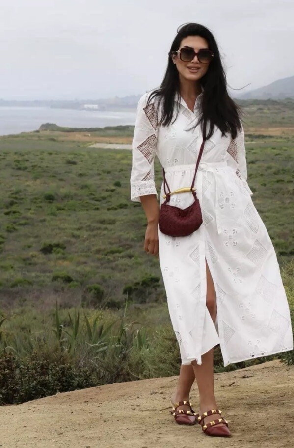 ZARA SS24 EMBROIDERED MIDI SHIRT DRESS ECRU S L 4786/092 NWT