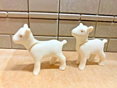 PLAYMOBIL Animaux 2 Petites Chèvres Blanches Ferme Zoo 2 - Photo 1/2