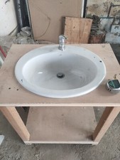 Lavabo da Incasso per Bagno Lavandino in ceramica Bianco per Top Piano 62x52 cm