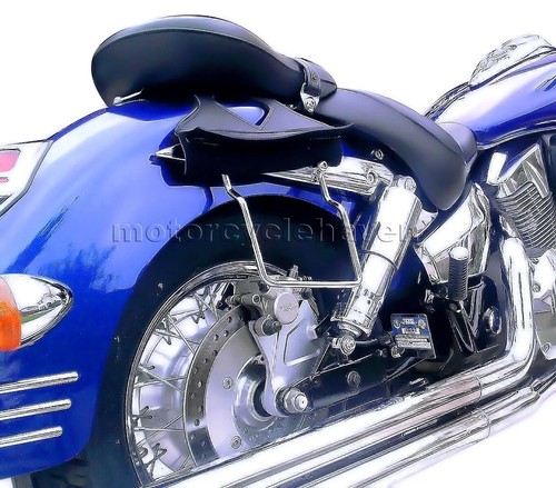 Bolsa de sillín soportes barras cromadas para Honda VTX1300 VTX1800 R & S 2002-UP - Imagen 2 de 7