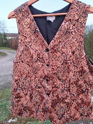 vintage Adini London waistcoat tapestry embroidery patterend 
