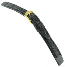 13mm Hirsch Classic Certified Crocodile Black Open End Matte Watchband 1760 0859