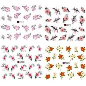 lot 50 sheets flower water transfer manicure nail art stickers decals di ebay