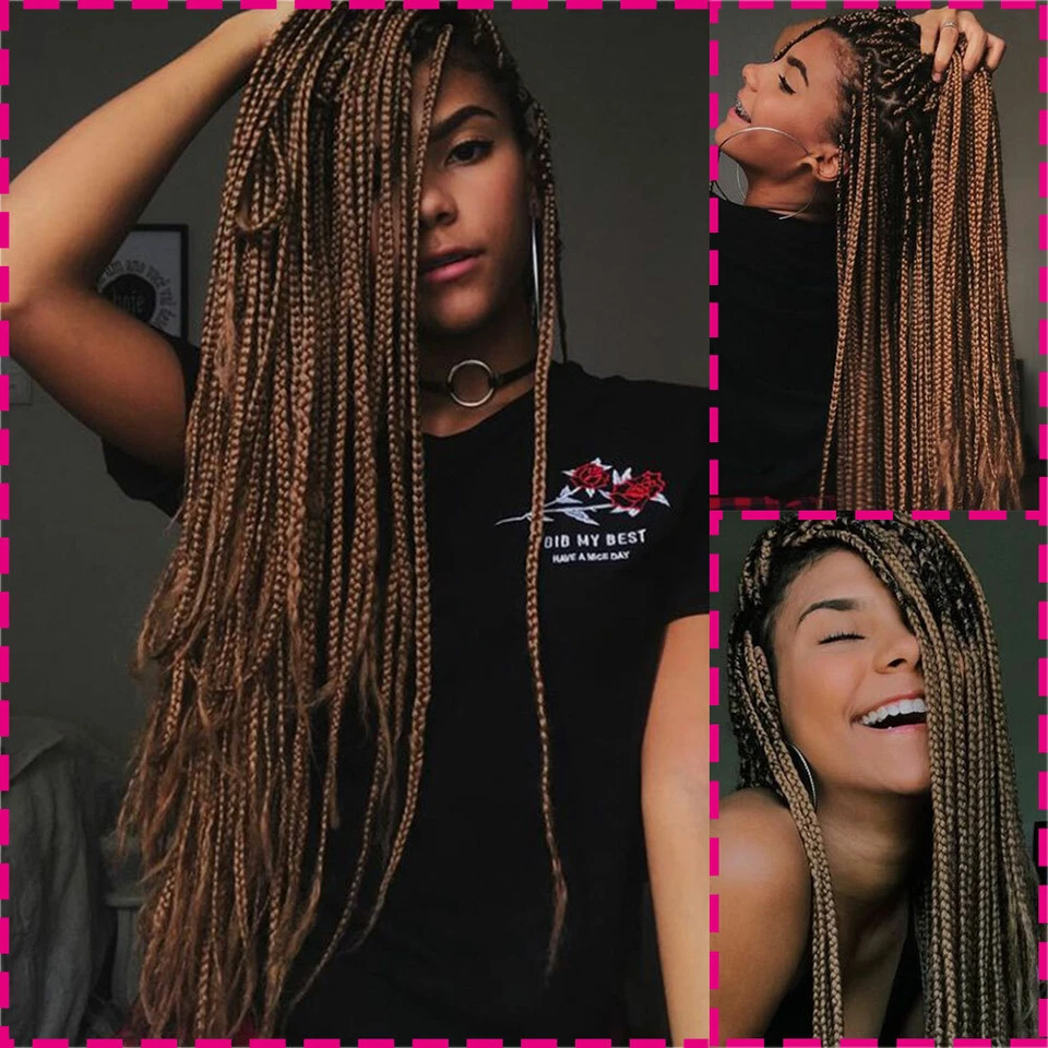 24" Long Jumbo Braiding Hair Extensions Box Braids Afro Twist Ombre For Human US - Image 3 of 4