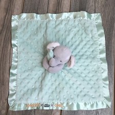 Carters Elephant Lovey Security Blanket Sweet Little One Minky Dot Satin Rattle
