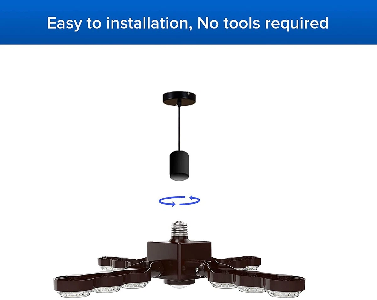 SANSI 60W LED Garage Lights Infrared Sensor Ceiling Light 5000K