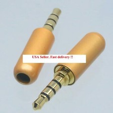 3pc 4Pole 3.5mm 1/8" Male Stereo Repair Mic Headphone Plug Metal Audio Soldering