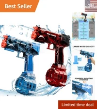 2P Strongest Electric Water Guns with 400 Ammos - Waterproof Fun for All Ages