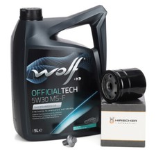 5L WOLF 5W30 MS-F + HIRSCHER Ölfilter für FORD FIESTA FOCUS MONDEO 1.0-2.3