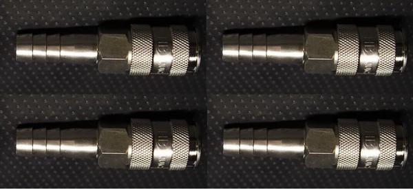 4X Stahl Druckluft Schnellkupplung 13Mm SchlauchtüLle Druckluftschnellkupplung-image