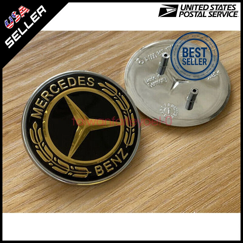 Mercedes Benz emblema de para-choque coroa de louros dourada estrela compatível com GLC GLE GLS GL G ML GLK - Imagem 3 de 4