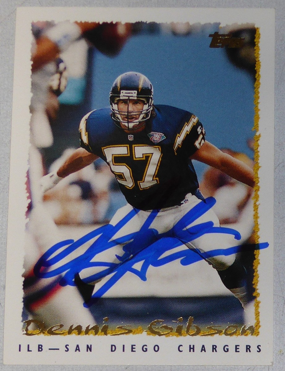 Dennis Gibson Signed 1995 Topps Chargers Football Card #134