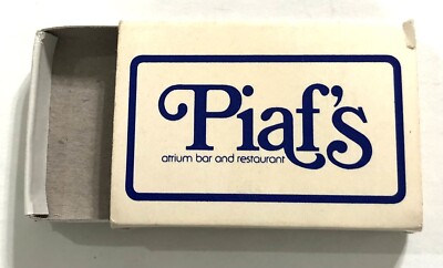 Empty Matchbook Box Cover Piaf s Atrium Bar & Restaurant Dallas, TX  Vintage