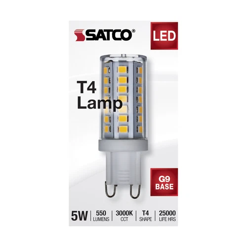 Satco S11234 JCD LED Bulb 120V 5W =40W Double Loop G9 T4 Clear 3000K Soft White - Picture 5 of 7