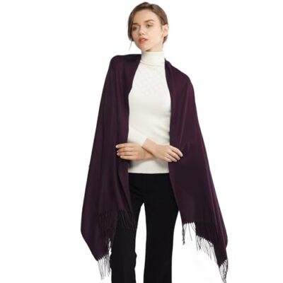 purple shawls for dresses RIIQIICHY Winter Scarf for Women Purple Pashmina Shawls Wraps for Evening Dresses Large Warm Soft Scarves
