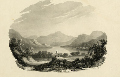 Seltener antiker Druck-TOPOGRAPHIE-ULLSWATER-LAKE DISTRICT-Nicholson-1821
